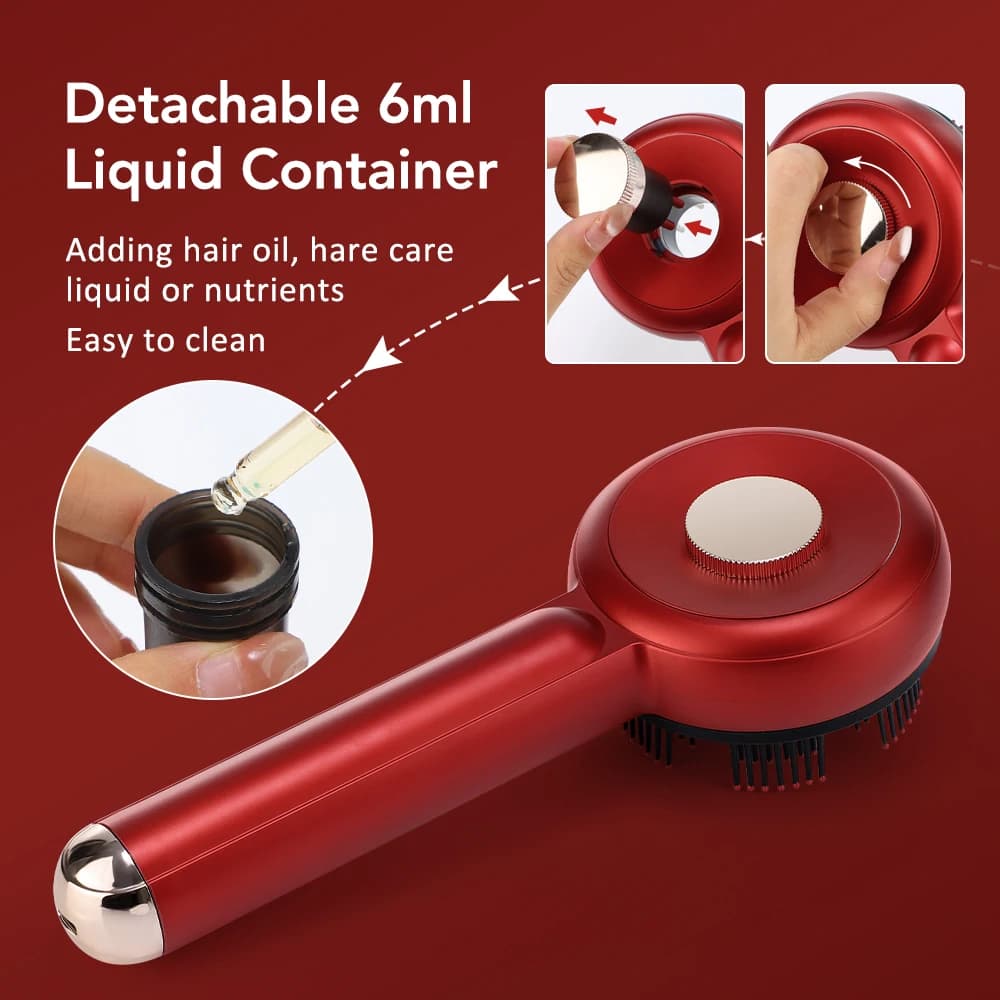 Elektryczny grzebień do masowania skóry głowy mikroprądami 660nm 💆