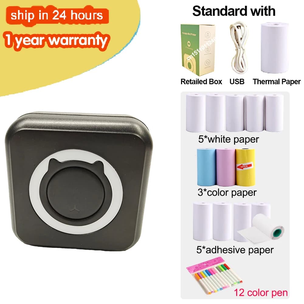 Kieszonkowa drukarka termiczna do notatek, obrazków i innych! 🖨️