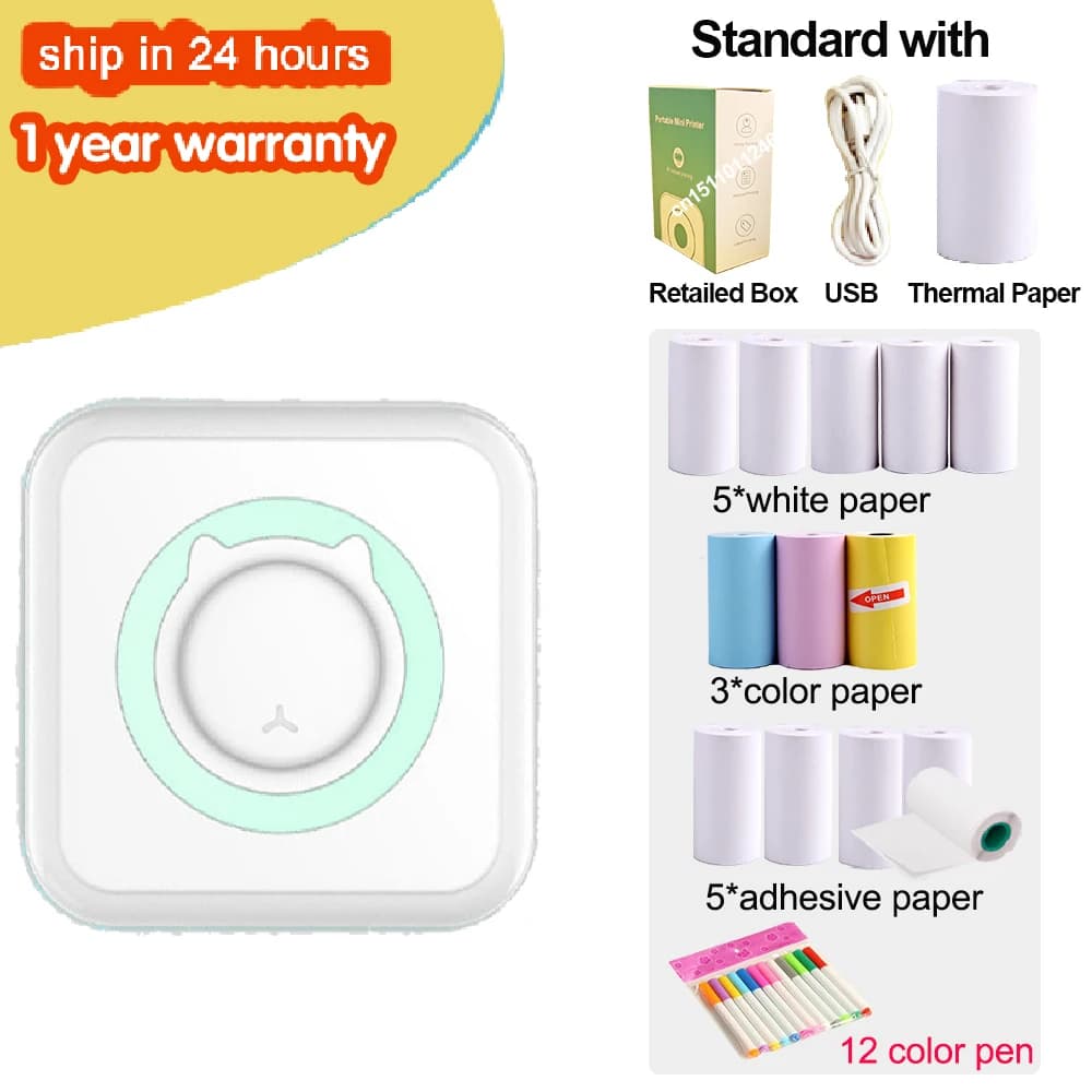 Kieszonkowa drukarka termiczna do notatek, obrazków i innych! 🖨️