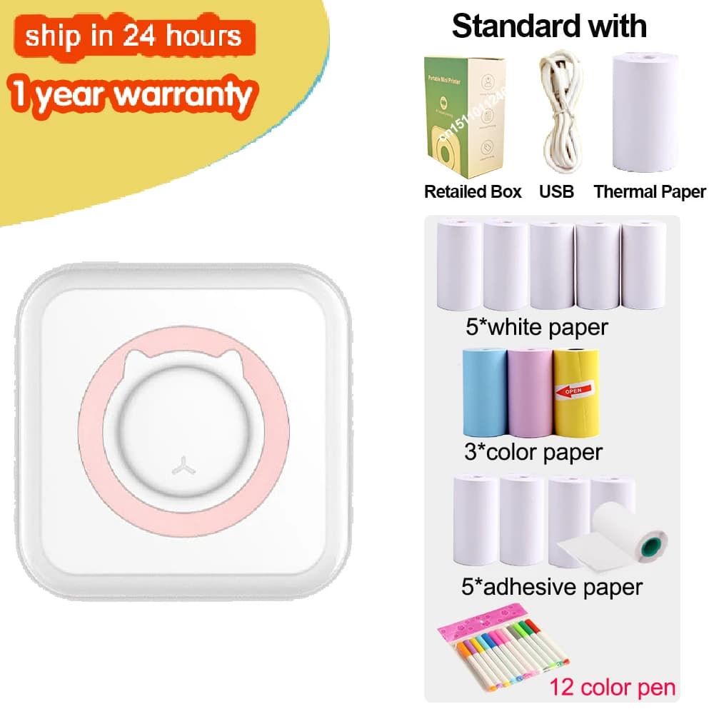 Kieszonkowa drukarka termiczna do notatek, obrazków i innych! 🖨️