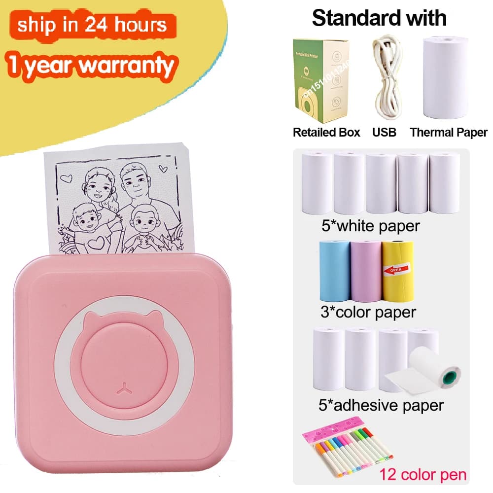 Kieszonkowa drukarka termiczna do notatek, obrazków i innych! 🖨️